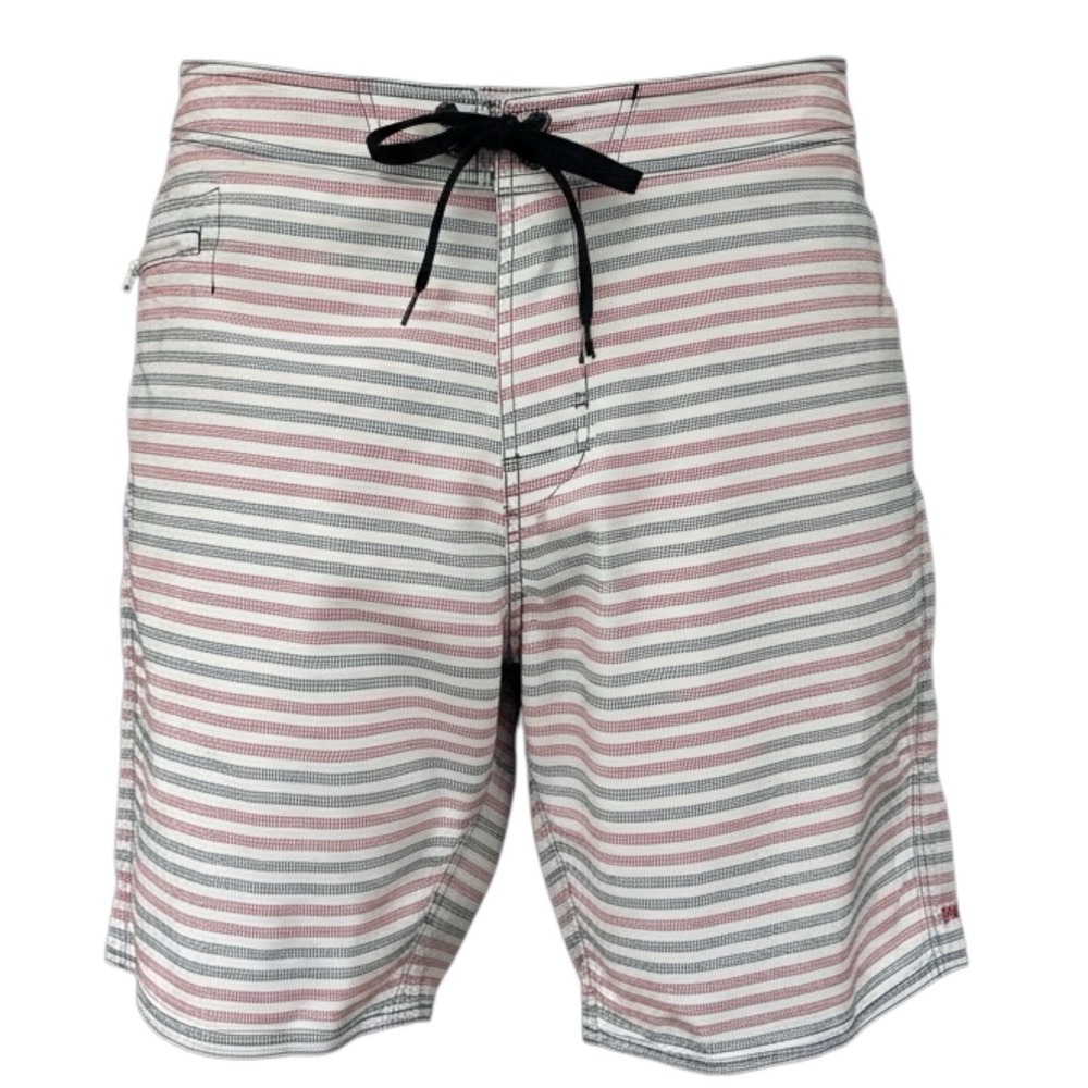 Patagonia Board Shorts Mens 34 Swim Trunks Wavefarer 86556 Orange‎ Black Striped